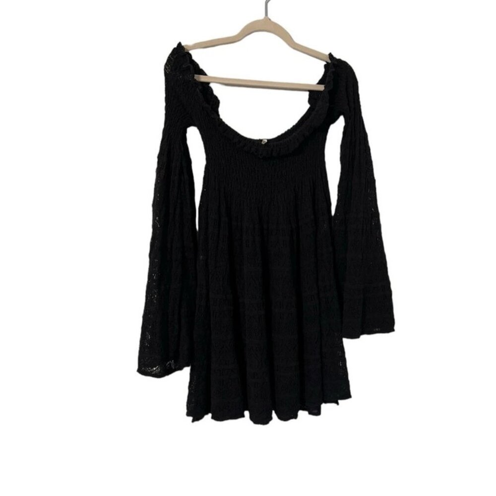 Free People Free Flow Peasant Crochet Bell Sleeve Dress